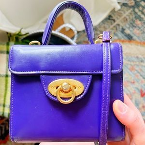 Vintage Purple Crossbody Box bag purse, satchel bag